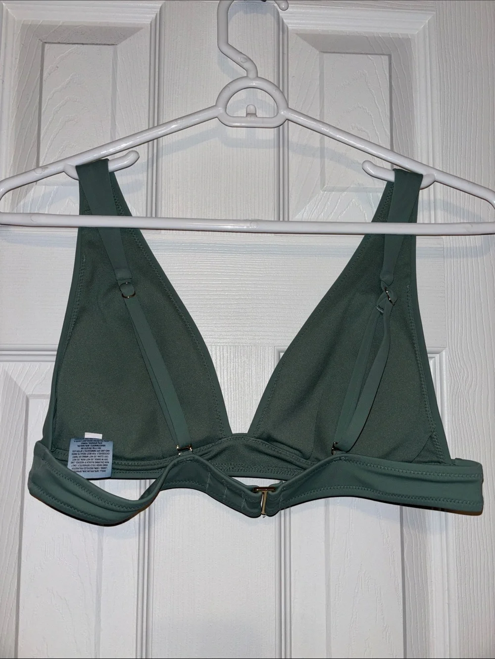 Shade & Shore Olive Green V-Neck Bikini Top